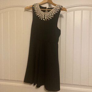 Free People Black White Knit Crochet Collar Estimated Small Cocktail Party Dress